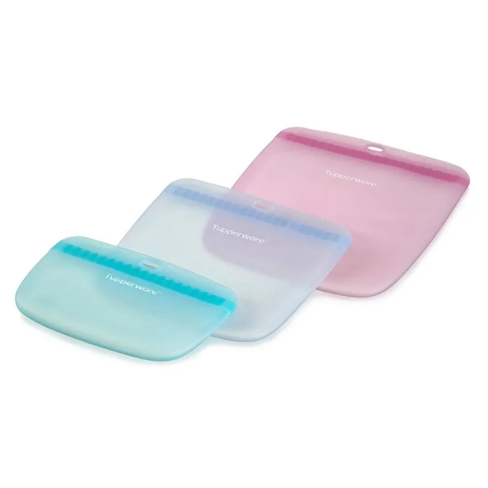 Tupperware Ultimate Pink Silicone Slim Bag Size Large